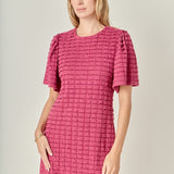 Tiered Jersey Mini Dress With Embroidery