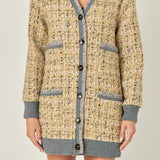 Boucle Coat With Trim
