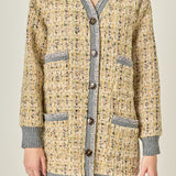 Boucle Coat With Trim