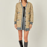 Boucle Coat With Trim