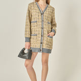 Boucle Coat With Trim
