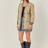 Boucle Coat With Trim