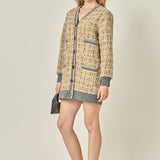 Boucle Coat With Trim