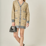 Boucle Coat With Trim
