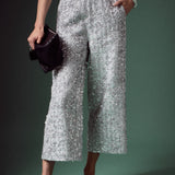 Sequin Tweed Culotte Pants