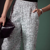 Sequin Tweed Culotte Pants