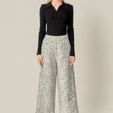 Sequin Tweed Culotte Pants