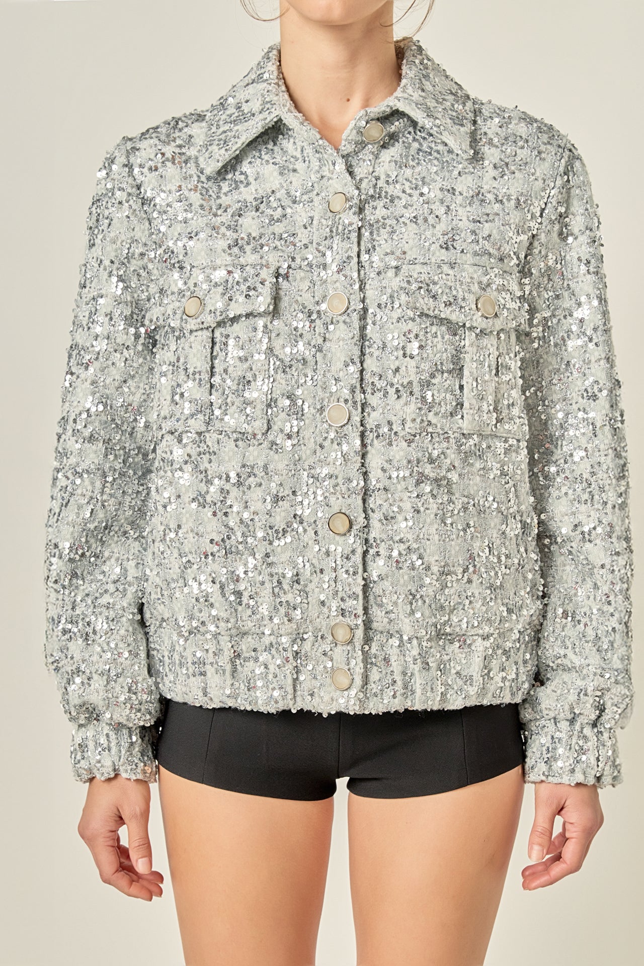 Sequin Tweed Jacket – English Factory