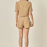 Boucle Cropped Jacket With Trim