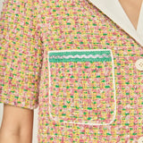 Boucle Cropped Jacket With Trim