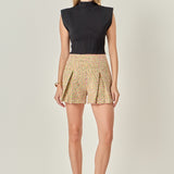 Boucle Pleated Shorts