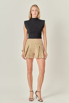Boucle Pleated Shorts