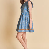 Paisley Print Ruffle Sleeve Mini Dress