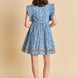 Paisley Print Ruffle Sleeve Mini Dress