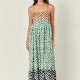 Zebra Print Colorblocked Maxi Dress