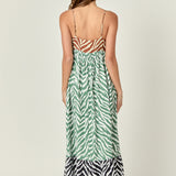 Zebra Print Colorblocked Maxi Dress