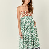 Zebra Print Colorblocked Maxi Dress