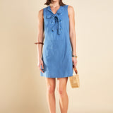 Denim Lace up Mini Dress