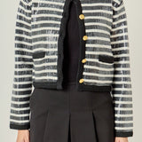 Sequin Striped Knit Cardigan