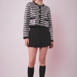 Sequin Striped Knit Cardigan
