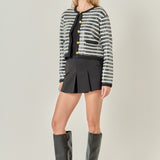 Sequin Striped Knit Cardigan