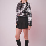 Sequin Striped Knit Cardigan