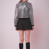 Sequin Striped Knit Cardigan