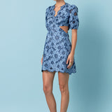 Floral Eyelet Lace Cut Out Scalloped Mini Dress