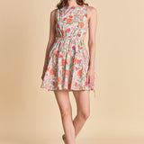 Floral Print Cut Out Mini Dress