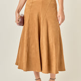 Suede Flared Skirt