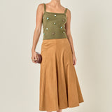 Suede Flared Skirt