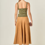 Suede Flared Skirt