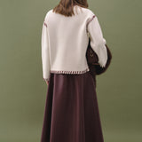 Faux Leather A-Line Midi Skirt