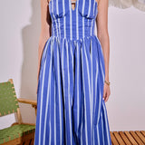 Marine Striped Midi Dress