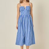 Marine Striped Midi Dress