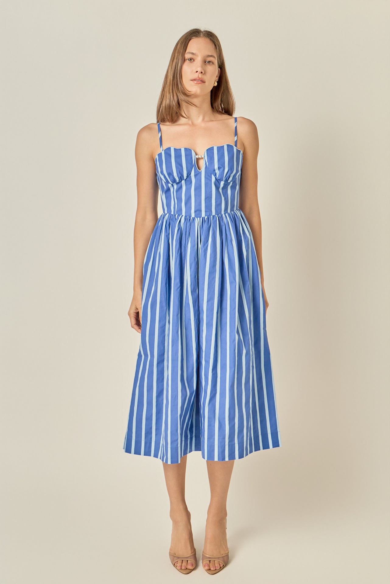 Marine Striped Midi Dress
