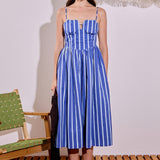 Marine Striped Midi Dress