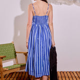Marine Striped Midi Dress