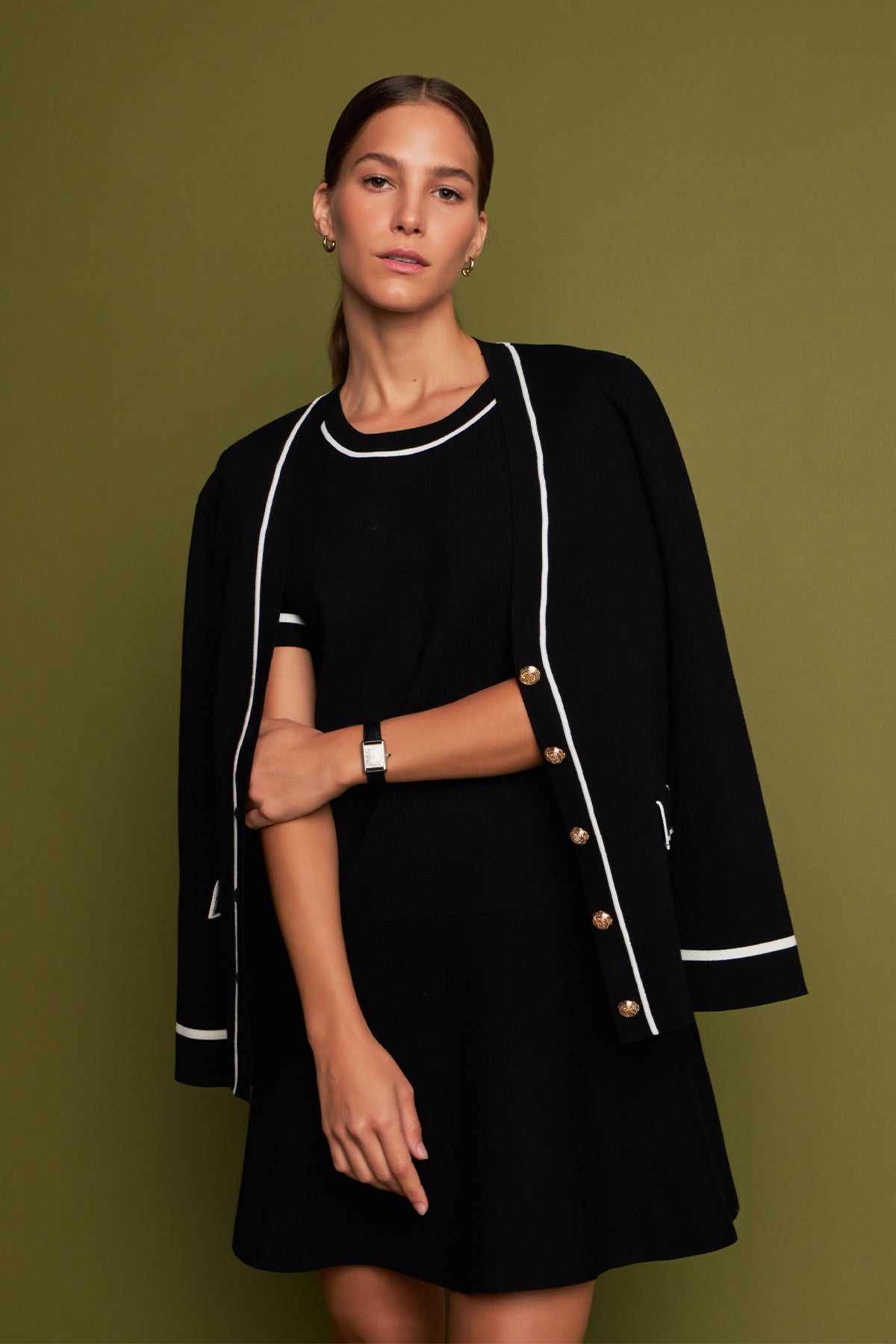 Poplin Collar Sweater Dress: Women's Designer Dresses