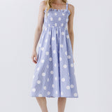 Polka Dot Smocked Flare Dress