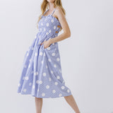 Polka Dot Smocked Flare Dress