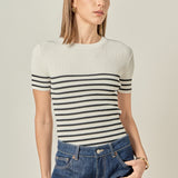 Stripe Fitted Knit Top