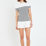 Stripe Fitted Knit Top
