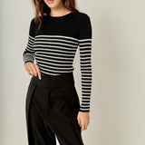 Stripe Long Sleeve Knit Top