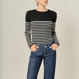Stripe Long Sleeve Knit Top
