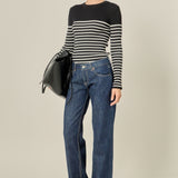 Stripe Long Sleeve Knit Top