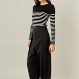 Stripe Long Sleeve Knit Top
