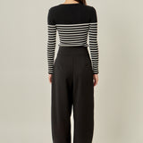 Stripe Long Sleeve Knit Top