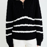 Stripe Zip up Sweater