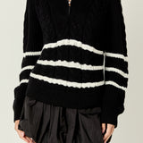 Stripe Zip up Sweater